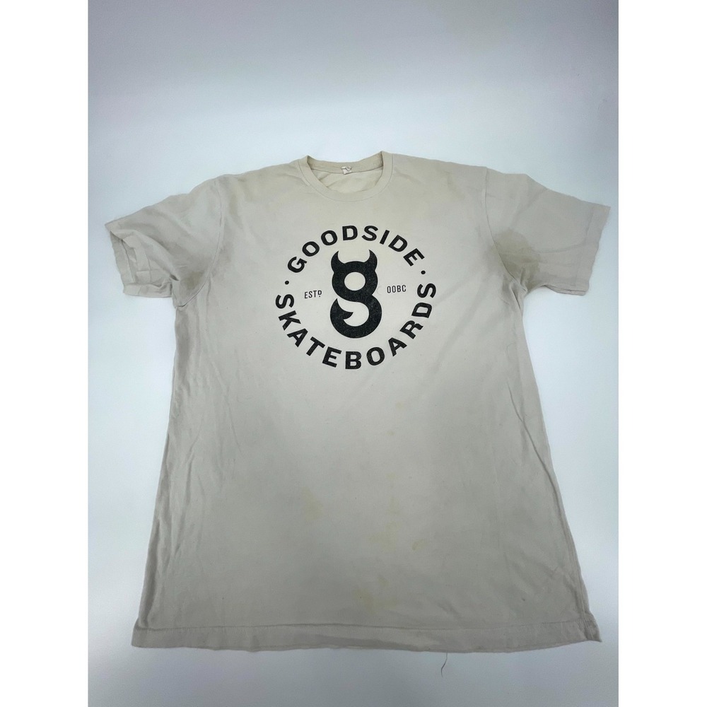 Next Level Goodside Skateboards‎ T-Shirt Mens Beige Graphic Print Everyday Wear